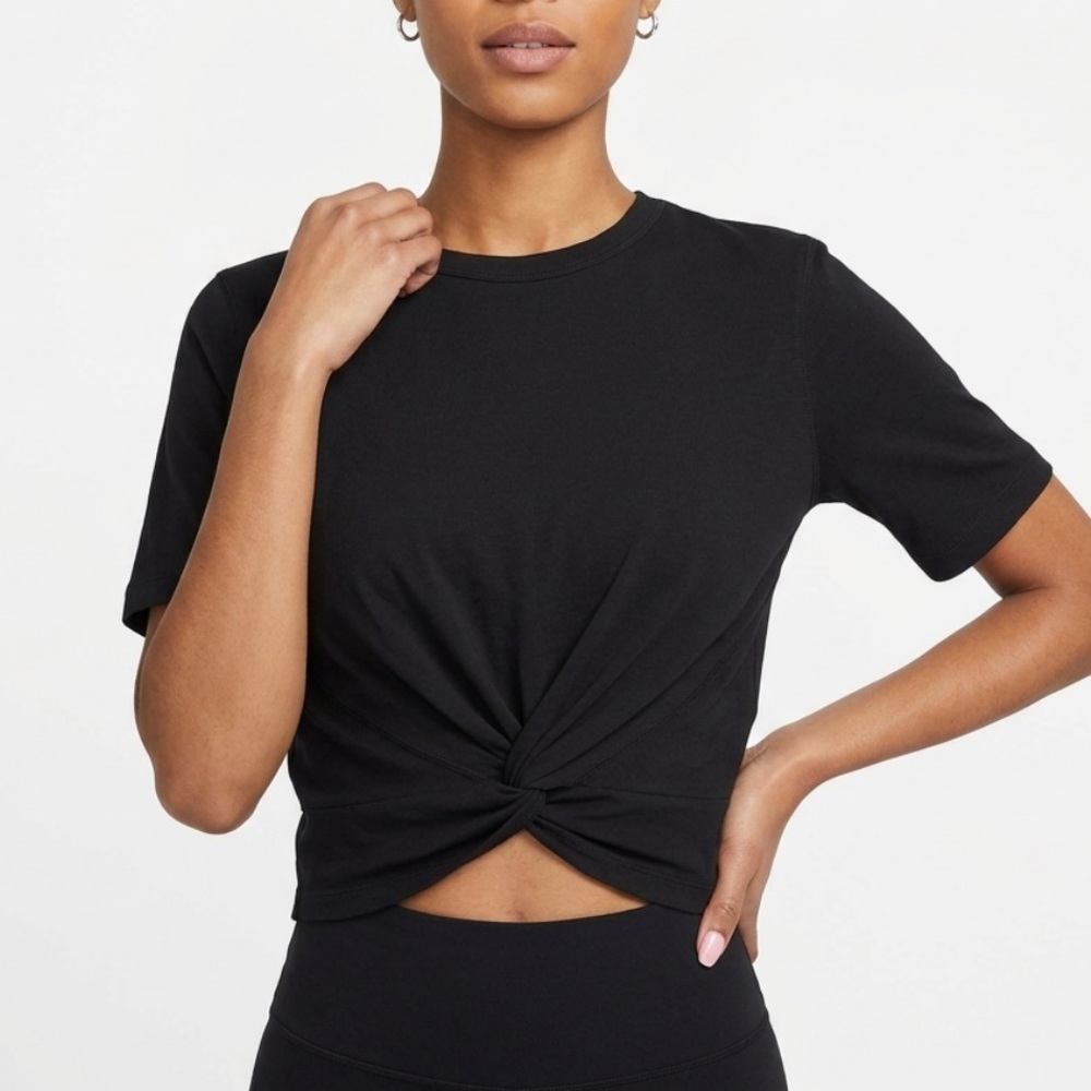 lululemon athletica Black Twist-Front Short Sleeve Tee